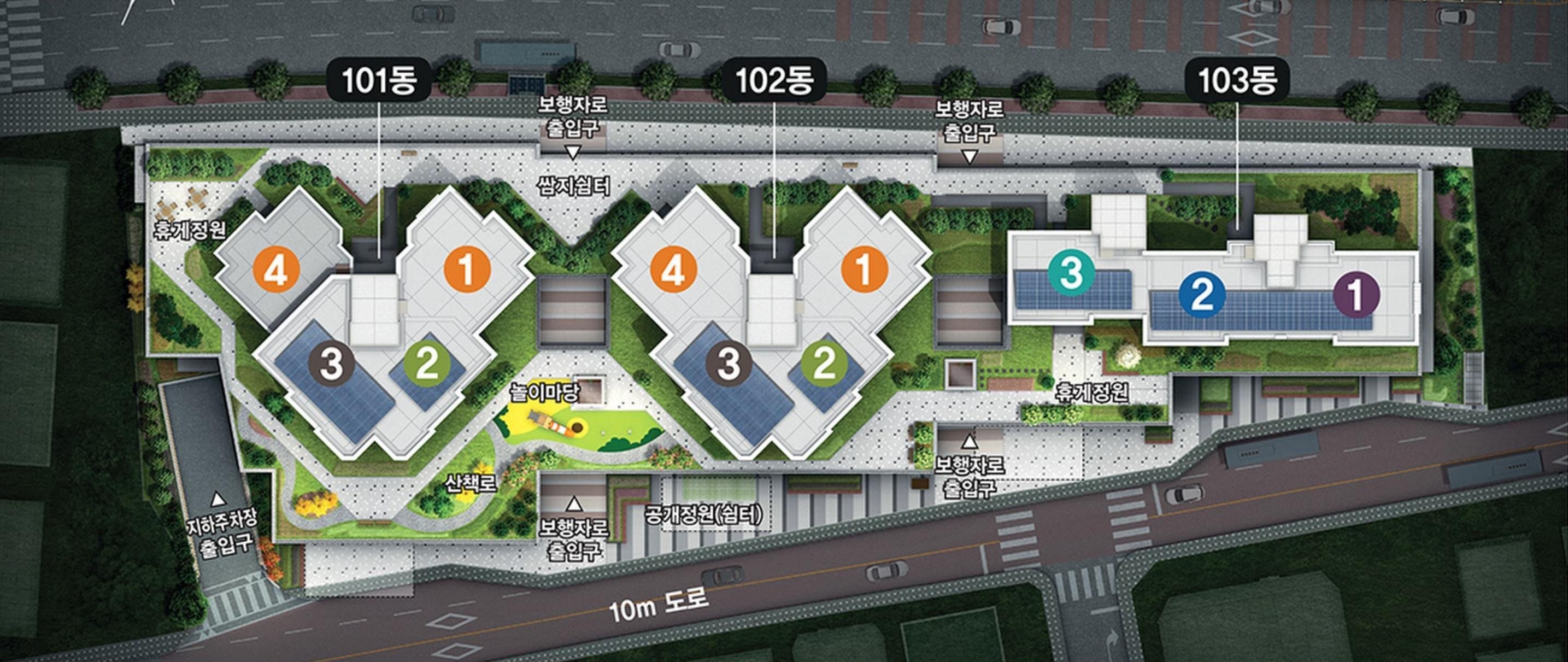 오목천역 더리브 단지배치도